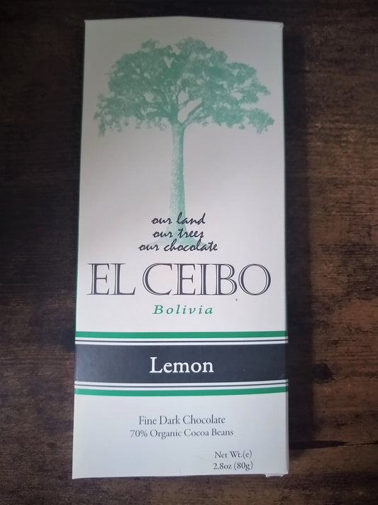 El Ceibo 70% Fine Dark Chocolate with Lemon Peel